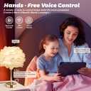 Smart Touch Control Bedside Table Feather Lamp Night Light with USB Charging for Girl, Baby, Alexa Voice Compatible, 9W 800LM Dimmable RGB Color Changing Lamp for Bedroom Nursery Desk Decor