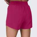 Women's 5" Running Shorts Quick Dry Sporty Athletic Gym Workout Shorts with Zipper Pockets Liner (Pink)
