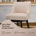 Counter Height Bar Stools Set of 2,Swivel Barstools with Backs and Wood Legs,Linen Fabric Upholstered Counter Stools for Kitchend Island,Mid-Century Modern 26"Seat Height Bar Chairs,Flax Beige, 26" Seat Height - 2 Pieces