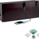 Natural Wood Cable Box. Cherry Color Large Cable Management Box, Cable Organizer Box, Perfect for Home, Office, or Desktop use. - Child and pet Safe Cable Box