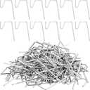 Ripeng 100 Pieces Christmas Gutter Clips & Hooks, Stainless Steel Heavy Duty Light Hook for Metal Gutter, Holiday Light Clips for Outside Grid Hanger Wire Ornament String Party Hanging Decor(Silver)