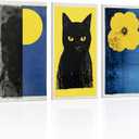 UMIACOUSTICS 3 Pcs 0.7Inch Thick Art Acoustic Panels, Decorative Acoustical Wall Panels, Sound Absorbing Art Panels for Home, Office, Hotel, Moonward-Felis