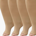 Plus Size Compression Socks: Wide Calf Toeless Stockings for Men Women - Open Toe 20-30 mmHg Compression Hose Support for Travel Nurses 3XL