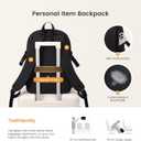 LOVEVOOK Everyday Backpack for Women, Chic Versatile Backpack with Water Bottle Pocket, Lightweight Waterproof Casual Daypack for City Work Commute, College, Travel & Gifts, Black-White-Brown