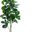 Artificial Fiddle Leaf Fig Tree6FT Tall Faux Ficus Lyrata Plant Fake Fig Trees Realistic Green Silk Large Leaves with Natural Trunks & Pebbles in Black Planter for Indoor Outdoor Office Home.