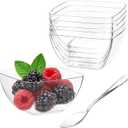 TOFLEN 200ct 2 oz Mini Dessert Cups with Spoons, Clear Plastic Reusable Small Party Serving Cups for Appetizers, Hors D'oeuvres Plates