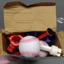HYES 3-in-1 Baseball Set for Kids 3-5 - Tee Ball Stand, Hanging Tee, Ball Launcher and 6 Softballs - Adjustable Height, Indoor/Outdoor Sport Gifts for Boys Girls, Blue