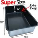 iPrimio Stainless Steel Litter Box - No Stick Litter Pan for Cats - XL Cat Box with Teflon Coating - Never Absorbs Odor or Rust - Ergonomic, Easy to Clean, Durable, Nonstick, Spacious Pans