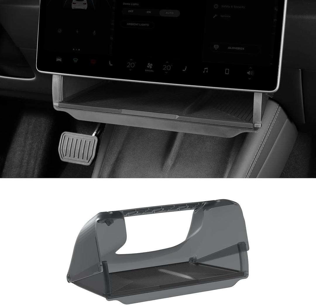 LUCKEASY Storage Box Compatible with Tesla Model 3 Highland 2025 2024 Under Screen Storage Tray Organizer Center Console Box ABS Tesla Model 3 Accessories