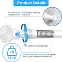 2pack Tension Curtain Rod 30 to 62 Inch, White Spring Tension Curtain Rod Adjustable Expandable Curtain Rod No Drilling, Spring Loaded Curtain Rods for Windows, Bedroom, Doorway Door, Closet