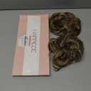 SARLA 2PCS Messy Hair Bun Hair Pieces Wavy Curly Synthetic Updo Fake Scrunchies Ponytail Extension for Women Brunette/Ash Blonde Highlight