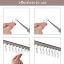 Jetec 180 Pcs Metal Curtain Track Hooks S Shaped Small Curtain Metal Drape Wire Hooks for Ceiling Drape Track (Silver)