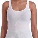 Sunzel Womens Ribbed Racerback Tank Top, Fitted Sleeveless Lyocell (White, M)