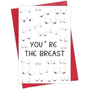 D4DREAM Naughty Valentines Day Card for Wife Husband You're the B*east Valentines Day Gifts for Her Him Girlfriend Boyfriend Women Rude Anniversary Birthday Card Cheeky Greeting Gift Card