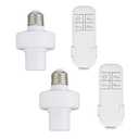 Remote Control Light Socket,Wireless Light Switch Kit with Timer,E26 E27 Bulb Lamp Holder with Remote Control,No Wiring Wall Mounted Controller Switch for Attic,Garage,Stairwell(2 Pack)
