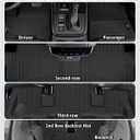 Floor Mats Custom for GMC Acadia 6 Seats 2017-2023 TPE All Weather Cargo Liner with Backrest Mat, 2nd Row Seat Back Protector & Door Sill Guards for Acadia Accessories, Black
