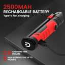 2 x Rechargeable Work Light 2500mAh Magnetic LED Work Light Flashlight Mechanic Light Tool for Men Him, Foldable Lamp with Hook for Car Repair Emergency BBQ Grill (2 Pack)