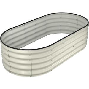 Winpull Raised Garden Bed Kit, 6x3x1.5 ft Galvanized Planter Box Outdoor with Safety Edging, Large Metal Raised Beds for Gardening Vegetables Flower Herb (Pearl White), 631.5ft