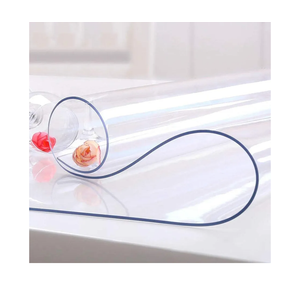 NECAUX Custom Multi-Size 1.5mm Thick Clear PVC Table Cover Protector - 36 x 48 Inch Plastic Protective Table Pad Kitchen Wood Grain Vinyl Table Cover