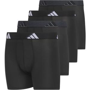 adidas Boys' Performance, Kids Underwear, Athletic Fit Microfiber Boxer Briefs (Large, Black/Onix Grey/Grey)