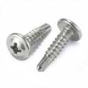 #8 x 3/4''(100 Pack) Truss Head Sheet Metal Self-Tapping Screws Phillips Head High-Strength Quick Tapping Screws, 410 Stainless Steel