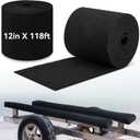 Timgle Boat Trailer Bunk Carpet Polyester Marine Grade Carpet for Trailer Bunks Boards Boat Guides Accessories Parts Replacement Padding for Outdoor (12 Inches X 118 ft, Black)
