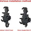 Universal Motorcycle Mount - Phone Mount for Bicycle with Handlebar U-Bolt Base & 10mm Angled Bolt Head Adapter Ball Base