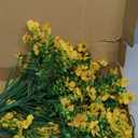 Artificial Plants for Indoor 6Pcs Fake Azalea Silk Flowers Yellow Artificial Flowers Bouquet Decor Bridal Wedding Flower Real Latex Home Artificial Flowers Set for Home Wedding Faux Flowers Gift