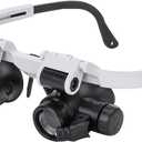 Magnifying Glasses 8X 15X 23X Magnifier LED Headband Glass Eye Magnifying Repair Tool Watchmaking Coin Stamp Currency Book Errors Jewelry Necklace Magnifier Glasses Beading Biology Loupe Microscope