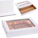 Full Sheet Cake Boxes with Thick Cake Boards 26x18x5 Inch 3 Pack