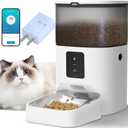 ANDOLL HOME 2.4G Automatic Cat Feeder, 4L WiFi Food Dispenser with 10s Voice Recorder, Pet Feeder up to 10 Meals per Day, Timed Cat Feeder with Dry Food Sealed Ring (Frosted White)