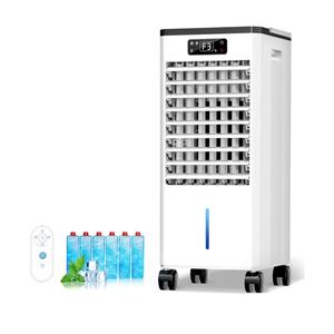 Portable Air Conditioners No Windows Needed, 3-IN-1 Swamp Cooler, Evaporative Air Cooler, 4 Modes & 3 Speeds, 2-Gal Water Tank for Long Cooling, Max 20 FT/S Remote Control, 12 Hours Timer