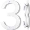 10 Inch White House Numbers for Outside, Large Floating Home Address Numbers, Modern Outdoor House Number for Wall Street Garage Gate (3)