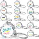 Nosiny 12 Pcs Employee Appreciate Gift Inspirational Positive Crystal Thank You Keychain Bulk Emotional Motivational Holiday Gift for Coworker Team Staff Coworker Teacher
