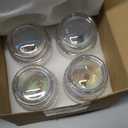 Glass Tumbler Cups with Lids and Straws, 13 oz, Reusable Drinkware, Clear, 4 Pack (Raindrops)