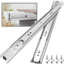 BAIDICE 5 Pair Full Extension Ball Bearing Drawer Slides 100 LB Load Capacity Side Mount File Cabinet Rails Dresser Metal Runner Trash Can Kitchen (14 inch, Sliver)
