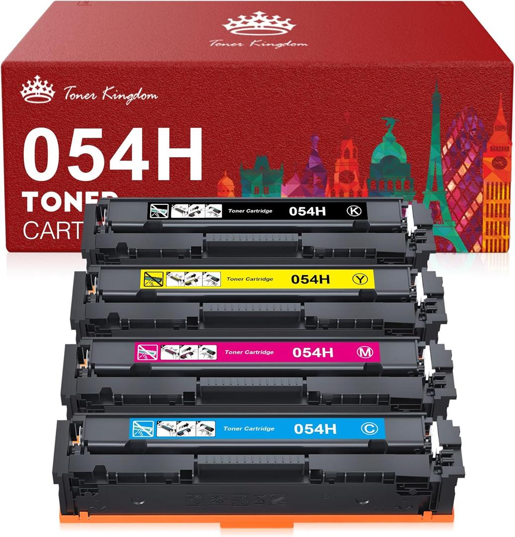 Toner Kingdom Compatible Toner Cartridge Replacement for Canon Cartridge 054 Set 054H for Canon MF641CW Color ImageClass MF644Cdw MF642Cdw LBP622Cdw - (Black, Cyan, Magenta, Yellow)