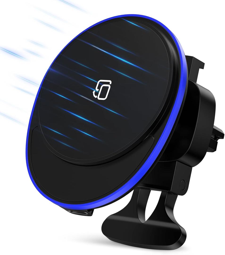 Magsafe Car Mount Samsung Wireless Charger for Samsung Galaxy Z Fold 7/Flip7 FE/Flip 7/S25 Ultra/S25 Edge/S25 FE/S24/S23/S22,15W Fast Magnetic Android Wireless Charger Car Holder for iPhone 17 Pro Max (Black)