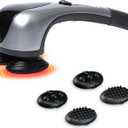 Dual Head Handheld Percussion Massager with Heat, Electric Deep Tissue Back Massager for Neck, Shoulder, Back, Leg & Full-Body Muscle Relief, Ideal Gift for Parents
