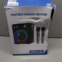 VOSOCO Karaoke Machine with 2 Wireless Microphones, Portable Bluetooth Speaker for Adults Kids, PA Systems Support TWS Echo Adjust TF USB AUX for Home Party Outdoor Travel (T03-2 MICS)