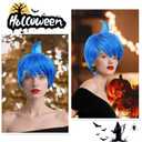 Women Wig Halloween Costume Wig Short Blue Costume Hair Wigs for Adults Halloween Cosplay Wig Emotion Anime Halloween Cosplay (Adults)