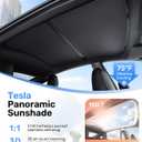 Zanch Upgraded Tesla Model Y Juniper Sunshade Roof [Snap-On, Damage-Free Install] Heat Insulation Custom Fit Glass Roof Sun Shade for Model Y Juniper Accessories 2025-2026, Black