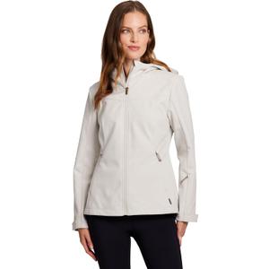Avalanche Women's Midweight Soft Shell Fleece Lined Jacket With Hood And Pockets (Solid Gardenia Cream), Small