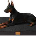 Patas Lague Orthopedic Dog Bed for Large Dogs, Soft Comfortable Waterproof Egg Crate Foam Medium Pet Beds Mat with Removable Washable Cover, 36''X24'' Black