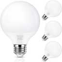 MAXvolador G25 LED Globe Light Bulbs 60W Equivalent, Daylight White 5000K Bathroom Vanity Round Bulb, 500LM E26 LED for Makeup Mirror, Non-Dimmable 4 Pack