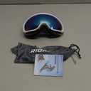 Ski Goggles Snowboard Goggles for Men Women Adults Youth,Over Glasses OTG/100% UV Protection/Anti-fog/Wide Vision (A16-new White/Sapphire Blue)