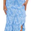 BORIFLORS Women's Elegant Ruched Floral Maxi Wedding Guest Dress,  M