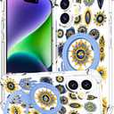 for iPhone 17 Case Magnetic Clear Design,Compatible with MagSafe,Kickstand Vertical/Horizontal,Shockproof Airbag Bumpers Phone Cover - Blue Evil Eyes