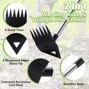 PIMEKOY Weed Puller Tool with Long Handle, Hoe Garden Tool Weeding Rake Combo for Uprooting, Garden Hoe, Weed Remover Manual Hand Weeder for Yard Flower Bed(Black)