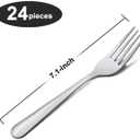 Unokit Stainless Steel Dinner Forks Silverware - 24 Pieces (7.1 Inch) Silver Dinner Forks Set of 24, Forks Set, Flatware Forks for Home, Kitchen or Restaurant, Mirror Polished, Dishwasher Safe